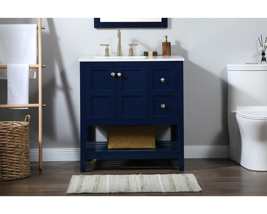 Elegant Bathroom Vanity - Blue (VF16432BL)