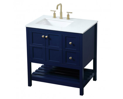 Elegant Bathroom Vanity - Blue (VF16432BL)