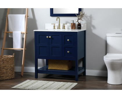 Elegant Bathroom Vanity - Blue (VF16432BL-BS)