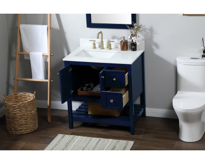 Elegant Bathroom Vanity - Blue (VF16432BL-BS)