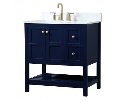 Elegant Bathroom Vanity - Blue (VF16432BL-BS)