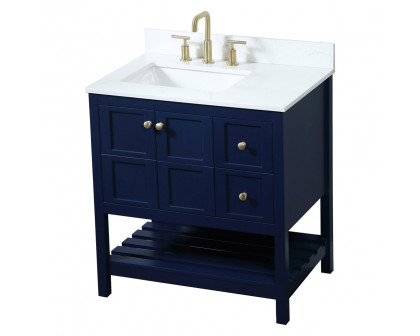 Elegant Bathroom Vanity - Blue (VF16432BL-BS)