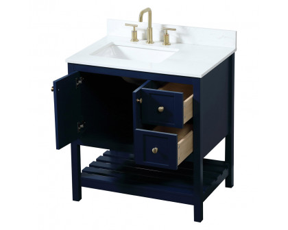 Elegant Bathroom Vanity - Blue (VF16432BL-BS)