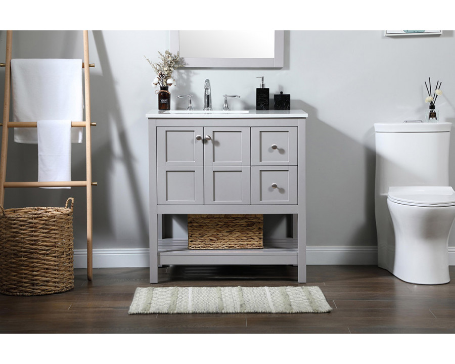 Elegant Bathroom Vanity - Gray (VF16432GR)