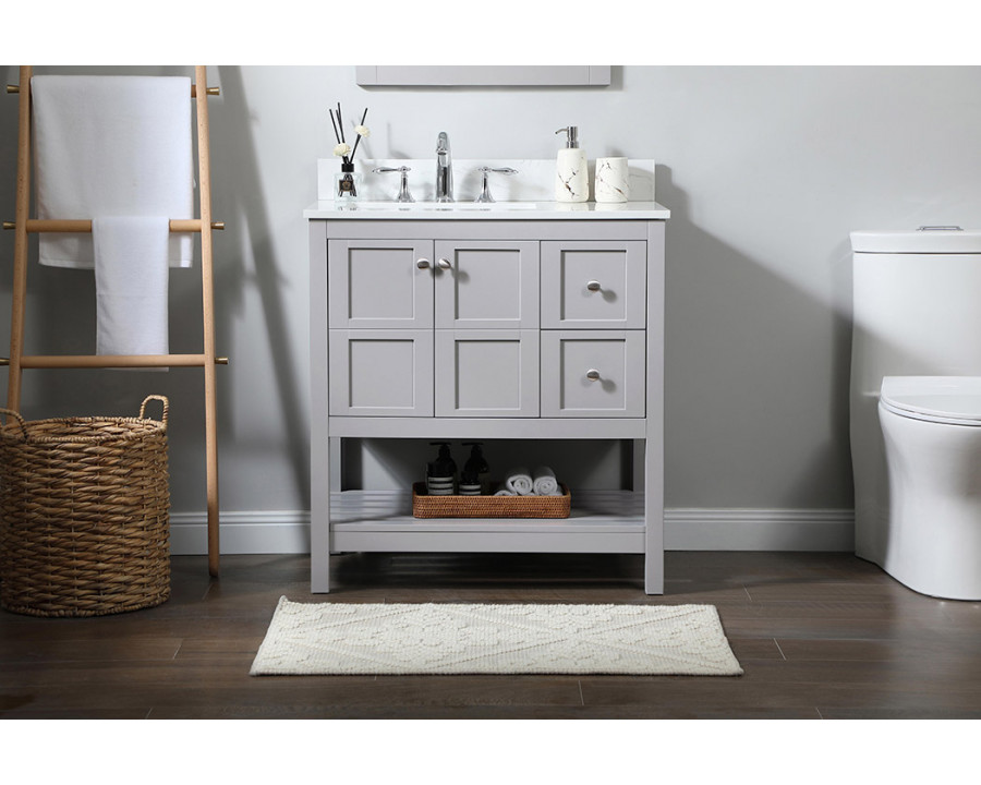 Elegant Bathroom Vanity - Gray (VF16432GR-BS)