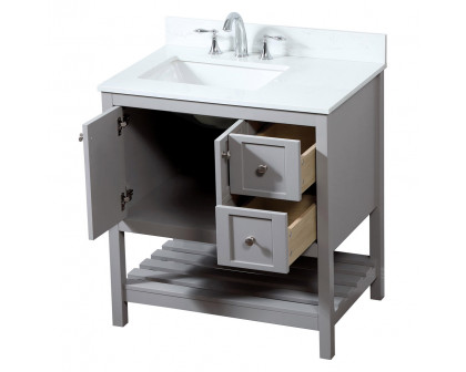 Elegant Bathroom Vanity - Gray (VF16432GR-BS)