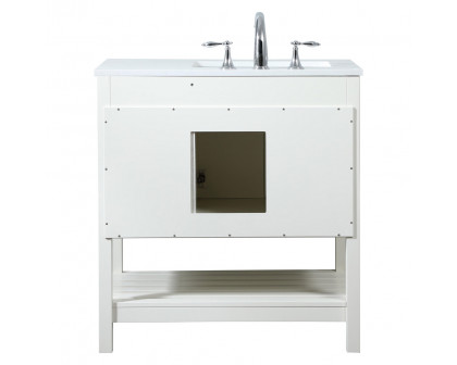 Elegant Bathroom Vanity - White (VF16432WH)