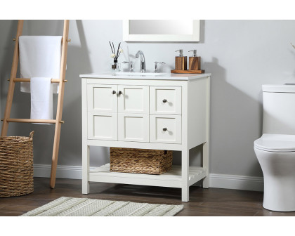 Elegant Bathroom Vanity - White (VF16432WH)