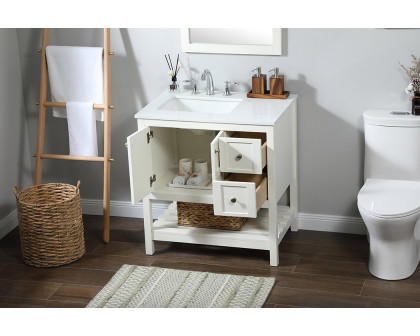 Elegant Bathroom Vanity - White (VF16432WH)