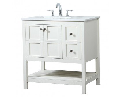 Elegant Bathroom Vanity - White (VF16432WH)