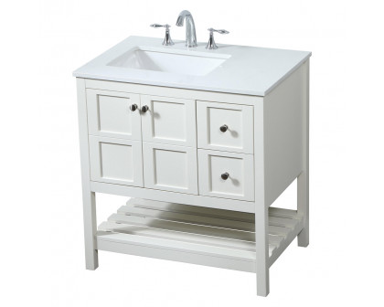 Elegant Bathroom Vanity - White (VF16432WH)