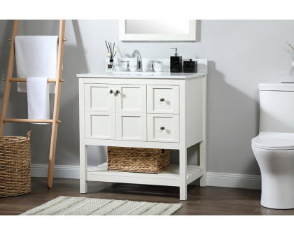 Elegant Bathroom Vanity - White (VF16432WH-BS)