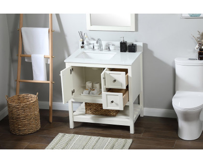 Elegant Bathroom Vanity - White (VF16432WH-BS)