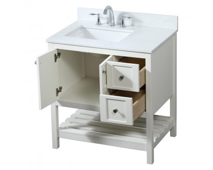 Elegant Bathroom Vanity - White (VF16432WH-BS)