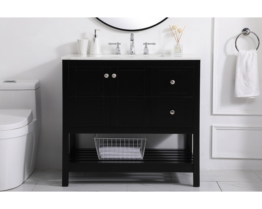 Elegant Bathroom Vanity - Black (VF16436BK)