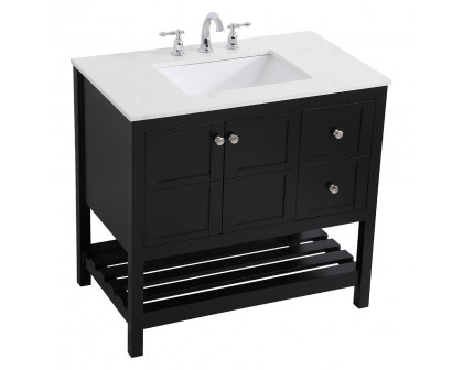 Elegant Bathroom Vanity - Black (VF16436BK)