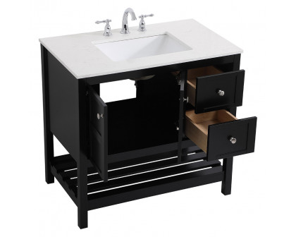 Elegant Bathroom Vanity - Black (VF16436BK)