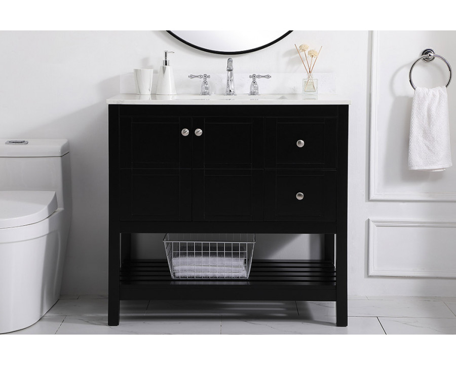 Elegant Bathroom Vanity - Black (VF16436BK-BS)