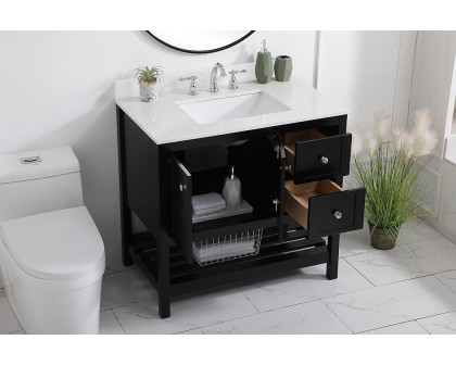 Elegant Bathroom Vanity - Black (VF16436BK-BS)