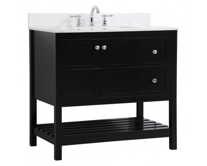 Elegant Bathroom Vanity - Black (VF16436BK-BS)