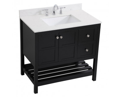 Elegant Bathroom Vanity - Black (VF16436BK-BS)