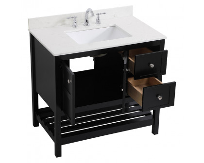 Elegant Bathroom Vanity - Black (VF16436BK-BS)