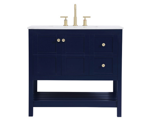 Elegant Bathroom Vanity - Blue (VF16436BL)