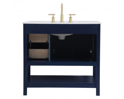 Elegant Bathroom Vanity - Blue (VF16436BL)