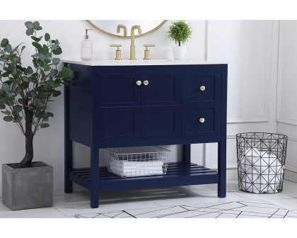 Elegant Bathroom Vanity - Blue (VF16436BL)