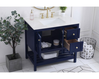 Elegant Bathroom Vanity - Blue (VF16436BL)