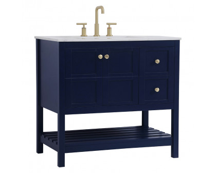 Elegant Bathroom Vanity - Blue (VF16436BL)