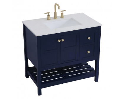 Elegant Bathroom Vanity - Blue (VF16436BL)