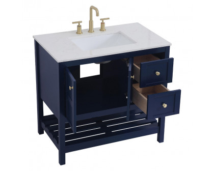 Elegant Bathroom Vanity - Blue (VF16436BL)