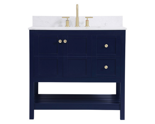 Elegant Bathroom Vanity - Blue (VF16436BL-BS)