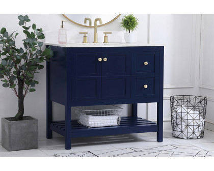 Elegant Bathroom Vanity - Blue (VF16436BL-BS)