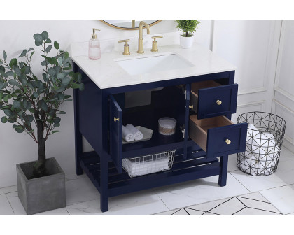 Elegant Bathroom Vanity - Blue (VF16436BL-BS)