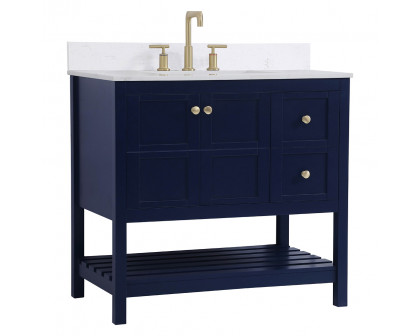 Elegant Bathroom Vanity - Blue (VF16436BL-BS)