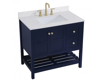 Elegant Bathroom Vanity - Blue (VF16436BL-BS)