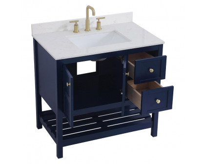 Elegant Bathroom Vanity - Blue (VF16436BL-BS)