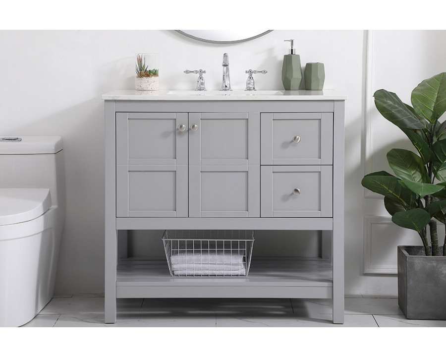 Elegant Bathroom Vanity - Gray (VF16436GR)