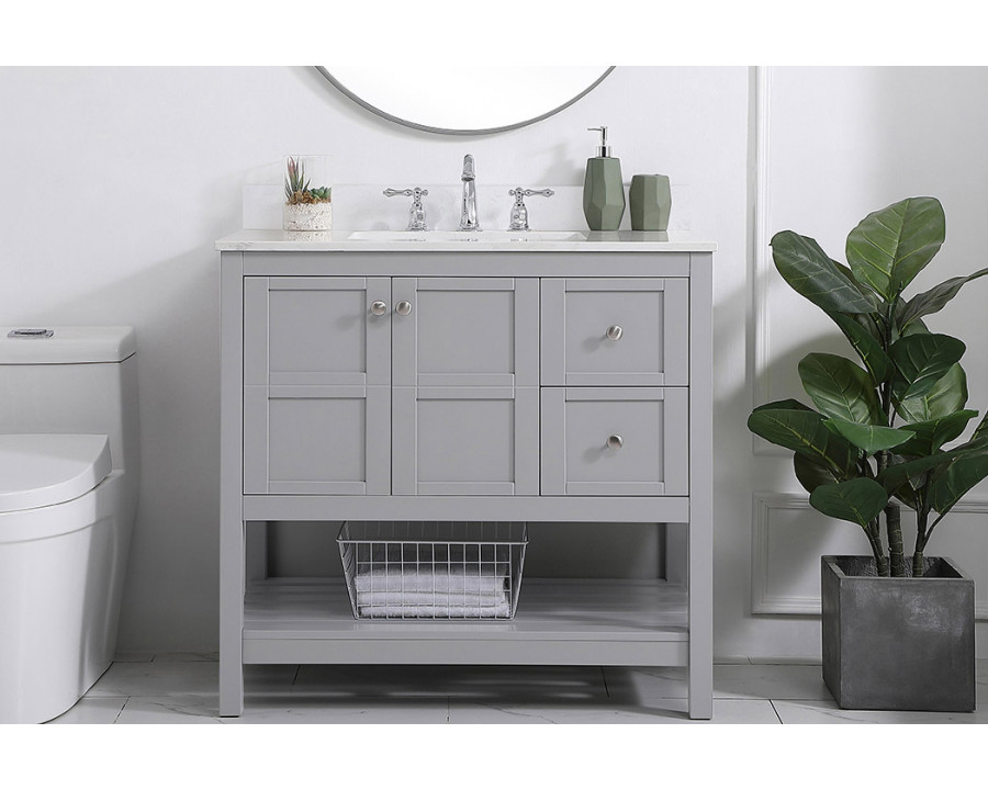 Elegant Bathroom Vanity - Gray (VF16436GR-BS)