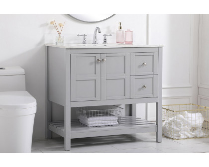 Elegant Bathroom Vanity - Gray (VF16436GR-BS)