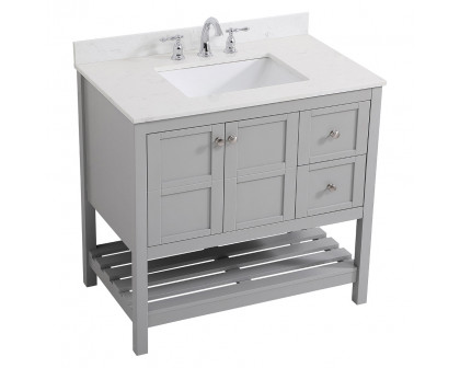 Elegant Bathroom Vanity - Gray (VF16436GR-BS)