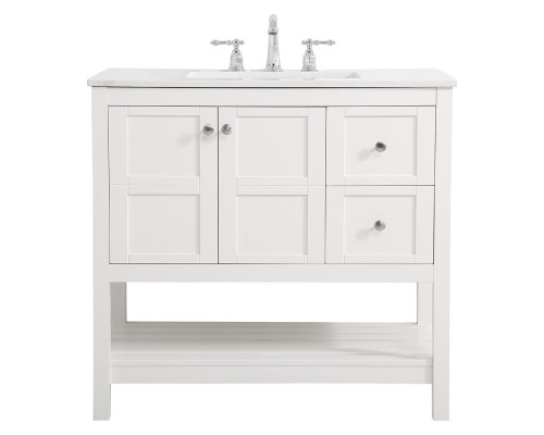 Elegant Bathroom Vanity - White (VF16436WH)