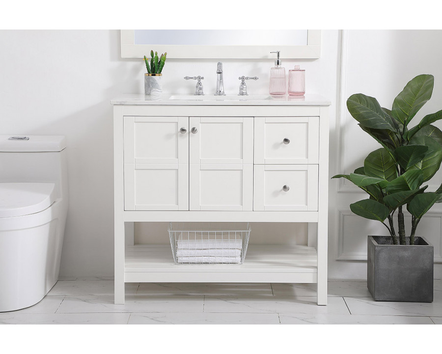 Elegant Bathroom Vanity - White (VF16436WH)