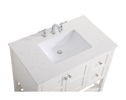 Elegant Bathroom Vanity - White (VF16436WH)