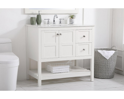 Elegant Bathroom Vanity - White (VF16436WH)