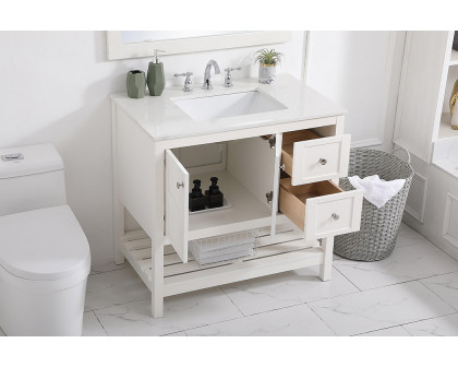 Elegant Bathroom Vanity - White (VF16436WH)