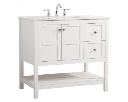 Elegant Bathroom Vanity - White (VF16436WH)