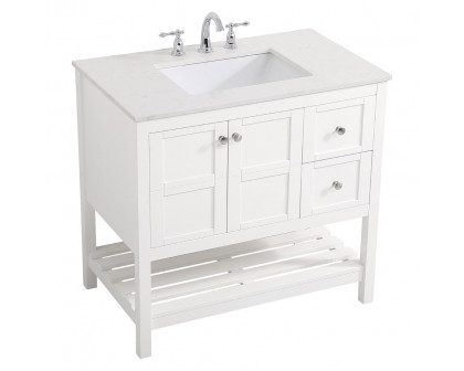 Elegant Bathroom Vanity - White (VF16436WH)